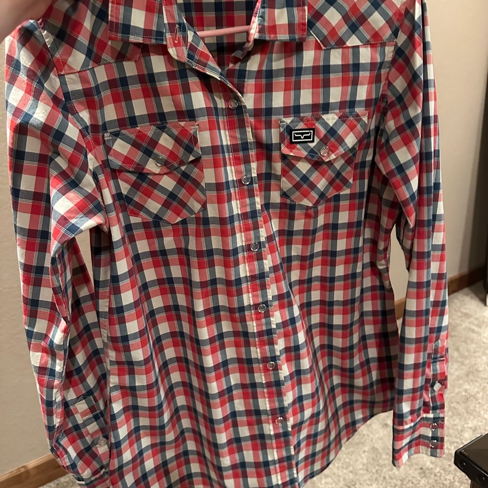 Kimes Ranch Red and Blue Plaid Button Down Shirt